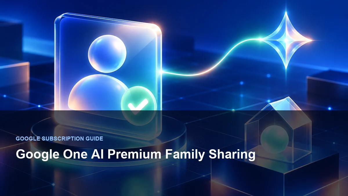 Google One family group connected to a cloud storage card