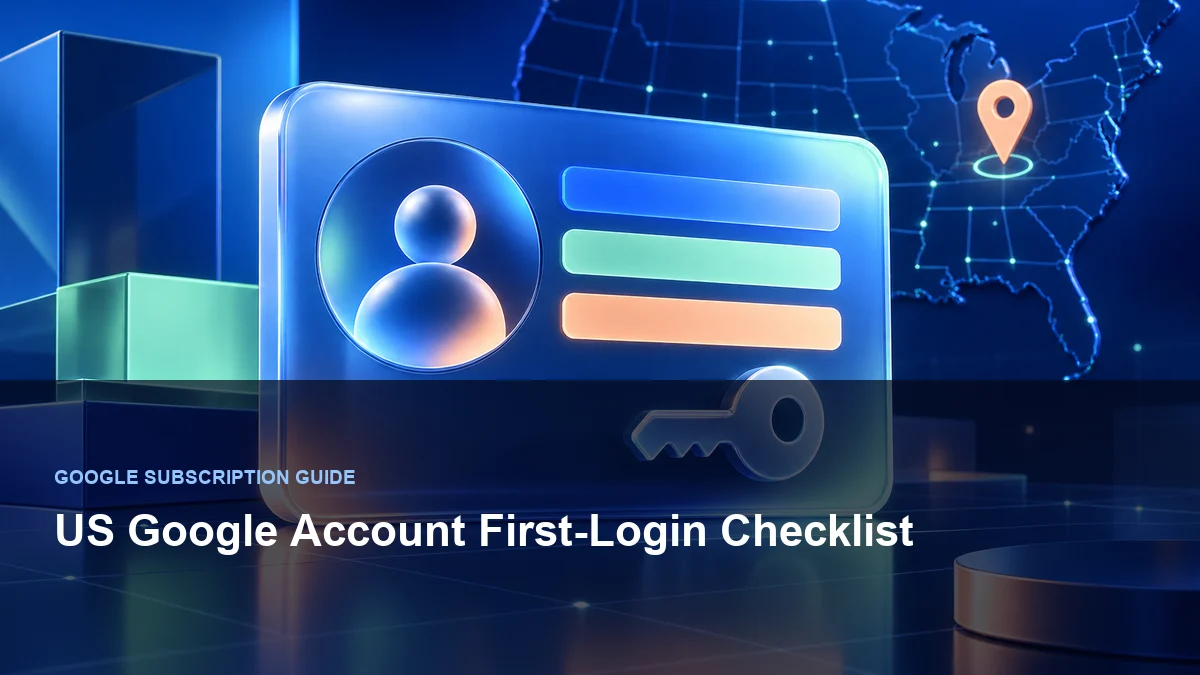 Security checklist beside a US Google account card